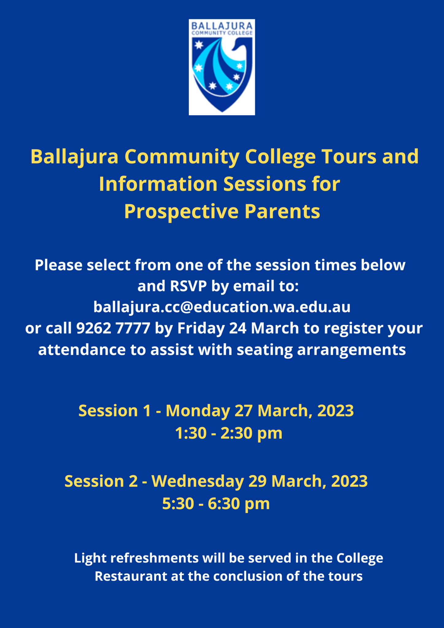 College Tours March 2023 Ballajura Community College