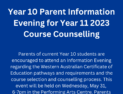 Year 10 Parent Information Evening