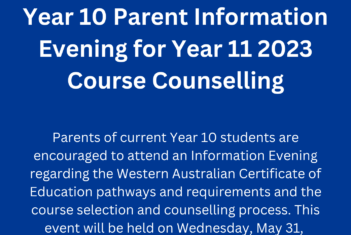 Year 10 Parent Information Evening